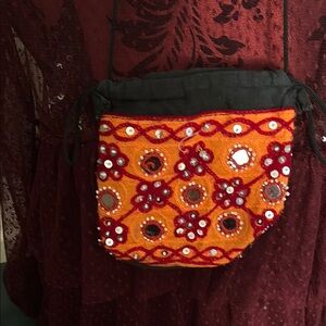 Embroidered Mirror Work Crossbody Bag